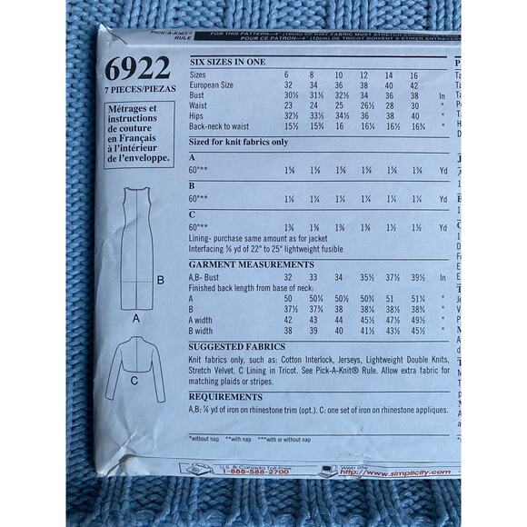 Simplicity 6922 Sewing pattern sheath dress bolero y2k size 6-16 - Picture 4 of 5